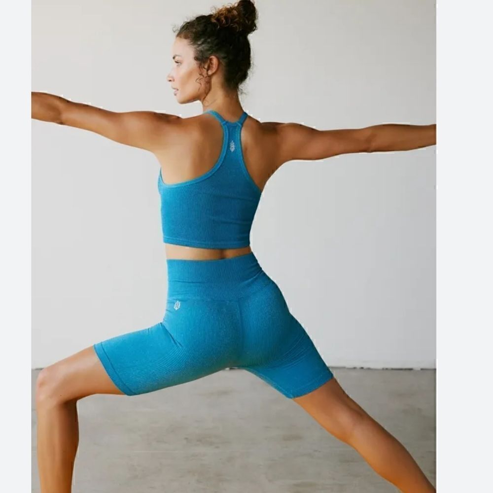 Free People Lurex Blue Shorts XS/S
